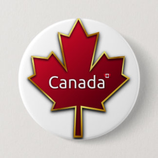 Chapa Redonda De 7 Cm Canada Maple Leaf