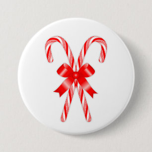Chapa Redonda De 7 Cm Candy Cane