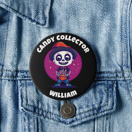 Chapa Redonda De 7 Cm Candy Collector Skeleton Boys Halloween