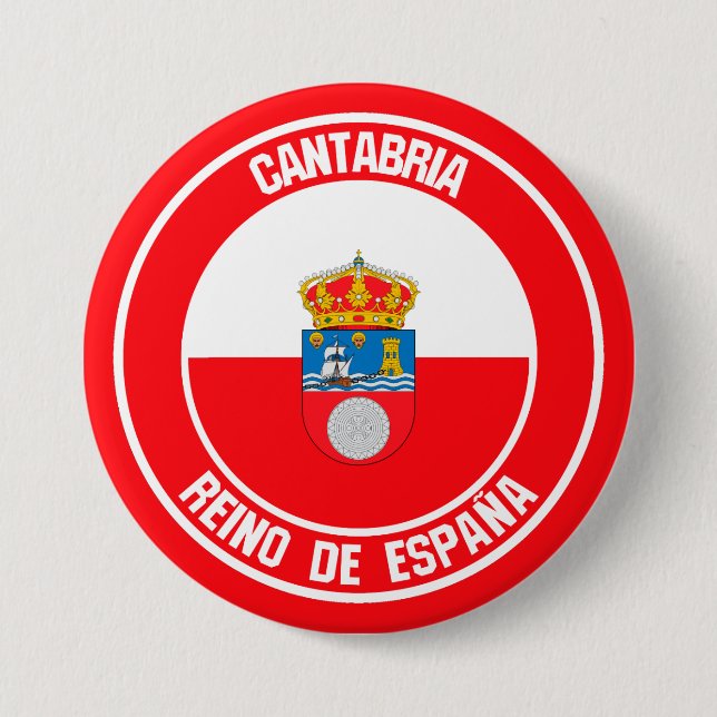 Chapa Redonda De 7 Cm Cantabria Round Emblem (Anverso)