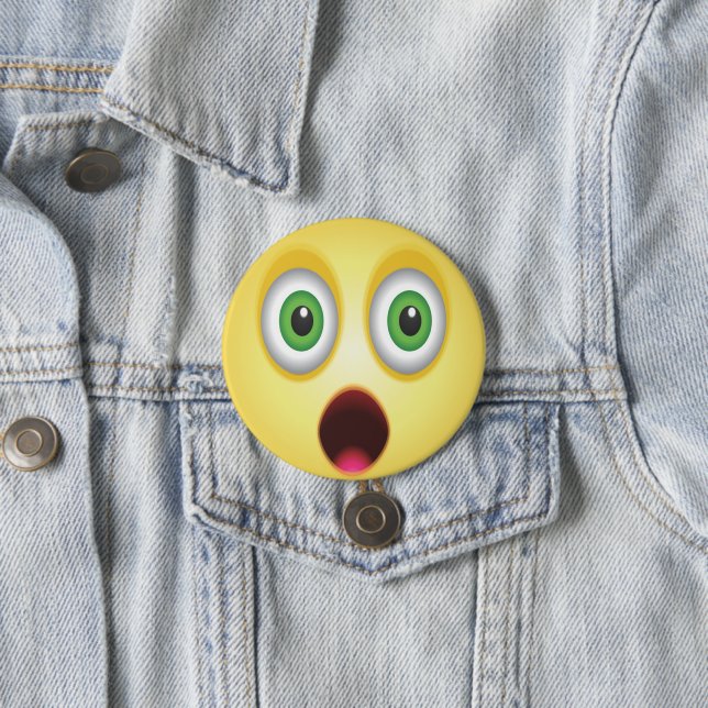 Chapa Redonda De 7 Cm Cara de Emoji Sorprendido (In situ)