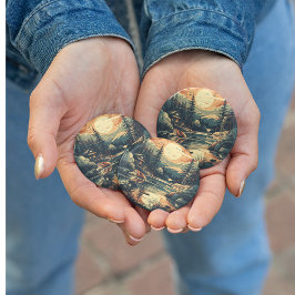 Chapa Redonda De 7 Cm Casa de montaña Escandinavia Retro Art