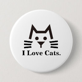 Chapa Redonda De 7 Cm Cat-Face