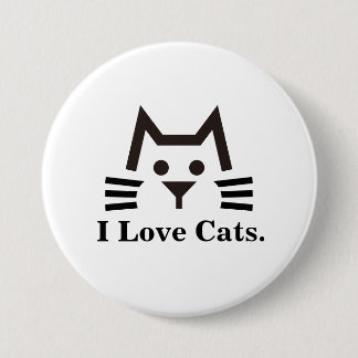 Chapa Redonda De 7 Cm Cat-Face