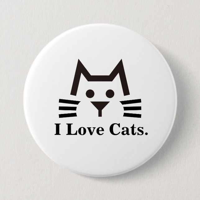 Chapa Redonda De 7 Cm Cat-Face (Anverso)