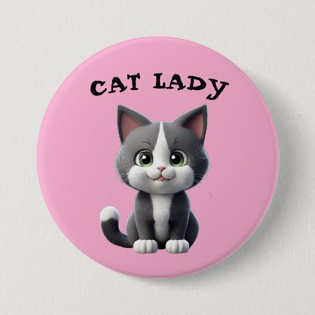CHAPA REDONDA DE 7 CM CAT LADY (Anverso)