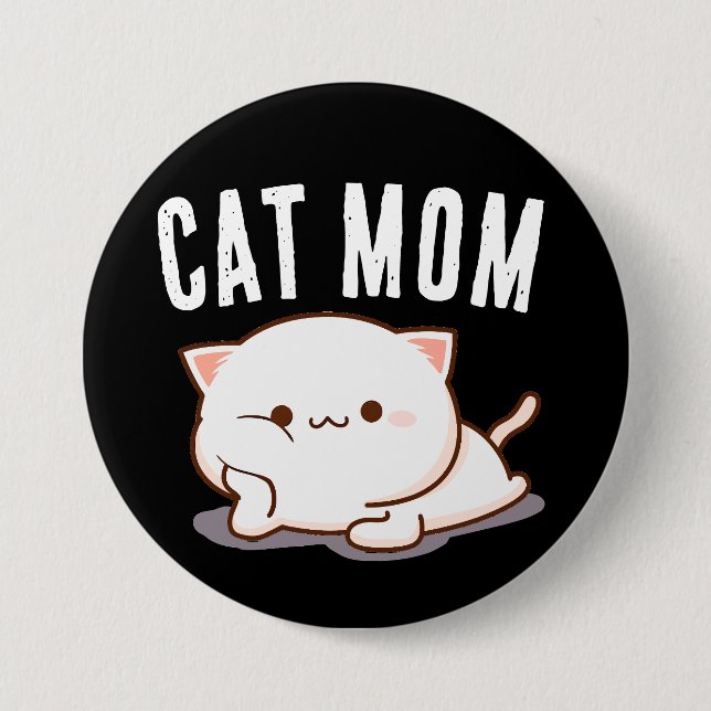 CHAPA REDONDA DE 7 CM CAT MOM CUTE BIG BUTTTON (Anverso)