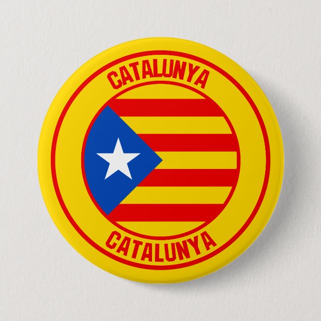 Chapa Redonda De 7 Cm Cataluña redonda de Emblem (Anverso)