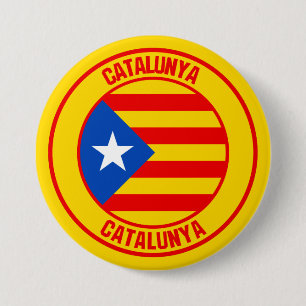 Chapa Redonda De 7 Cm Cataluña redonda de Emblem