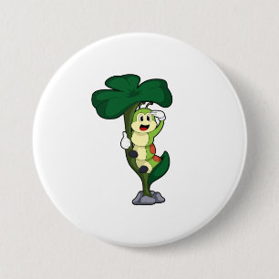 Chapa Redonda De 7 Cm Caterpillar con hoja