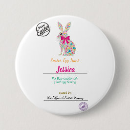 Chapa Redonda De 7 Cm Celda personalizada de huevos de pascua para niños