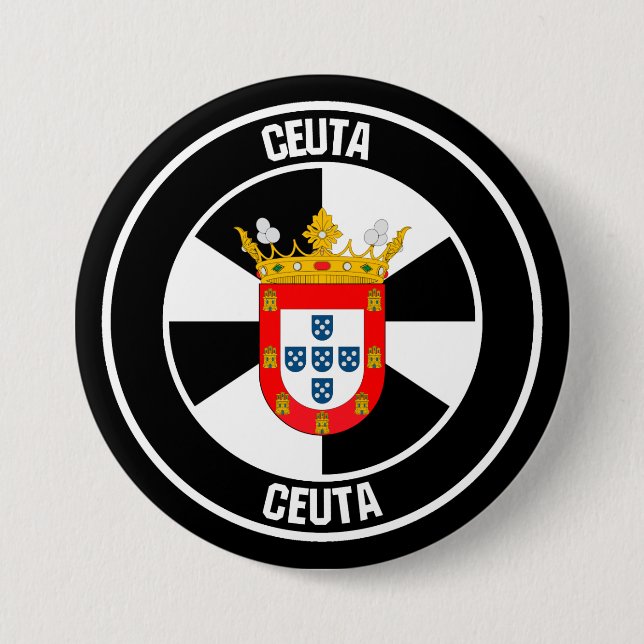 Chapa Redonda De 7 Cm Ceuta Round Emblem (Anverso)