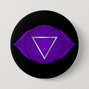 Chapa Redonda De 7 Cm Chakra Indigo Tercer Ojo Zen Yoga Espiritual
