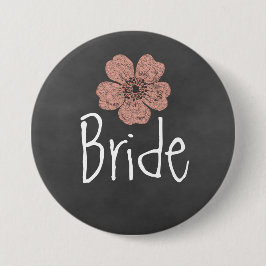 Chapa Redonda De 7 Cm Chalkboard Rosas de Bride Wild Peach
