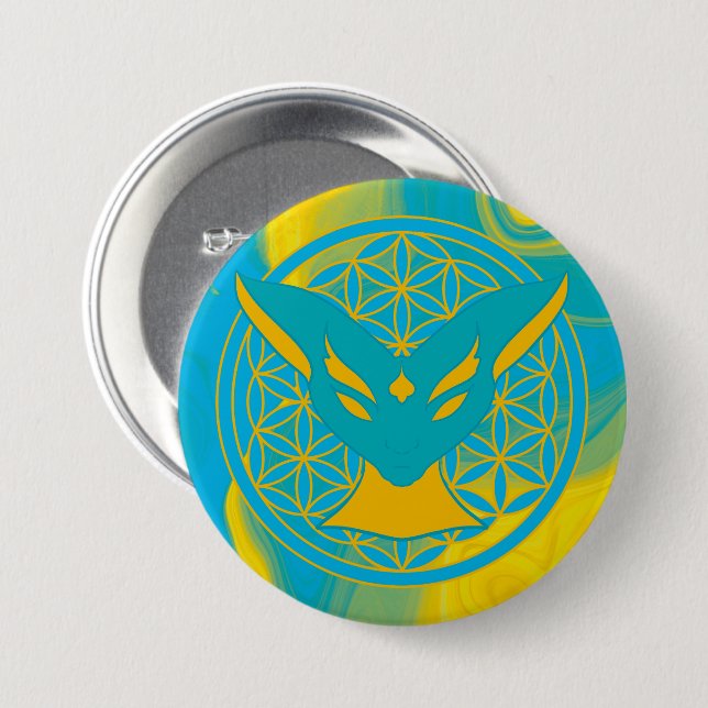 Chapa Redonda De 7 Cm Chamalion (Anverso y reverso)