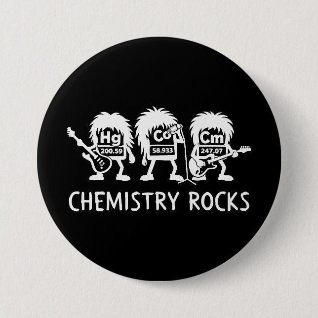 Chapa Redonda De 7 Cm Chemistry Rocks Science Rock Band (Anverso)