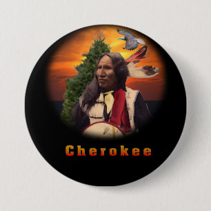 Chapa Redonda De 7 Cm Cherokee Indian