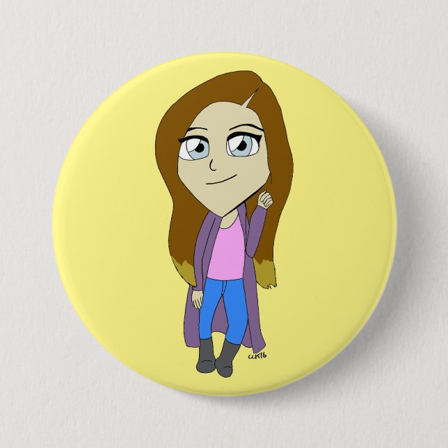 Chapa Redonda De 7 Cm Chibi (Anverso)