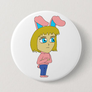 Chapa Redonda De 7 Cm chibi bunnygirl