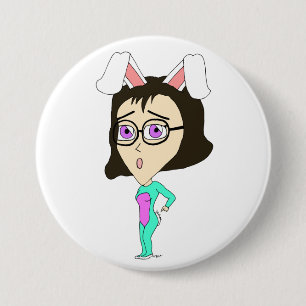 Chapa Redonda De 7 Cm chibi bunnygirl