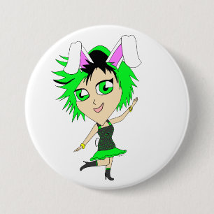 Chapa Redonda De 7 Cm chibi bunnygirl
