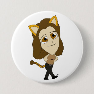 Chapa Redonda De 7 Cm chibi catgirl