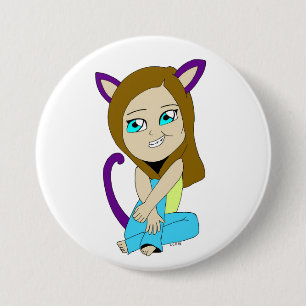 Chapa Redonda De 7 Cm chibi catgirl