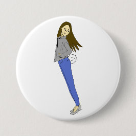 Chapa Redonda De 7 Cm chica con cola de conejo