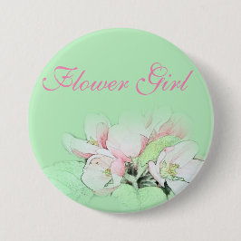 Chapa Redonda De 7 Cm chica de flores de manzana rosa claro bonito