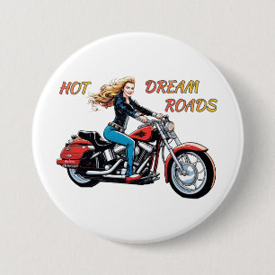 Chapa Redonda De 7 Cm Chica Hot Dream Roads