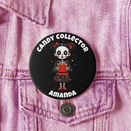 Chapa Redonda De 7 Cm Chicas de Skeleton de Cute Candy Collector Hallowe