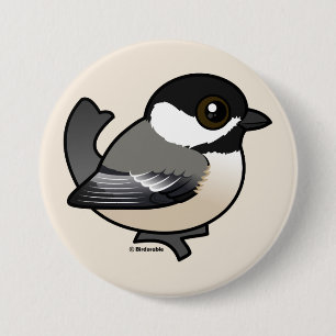 Chapa Redonda De 7 Cm Chickadee Negro-capsulado