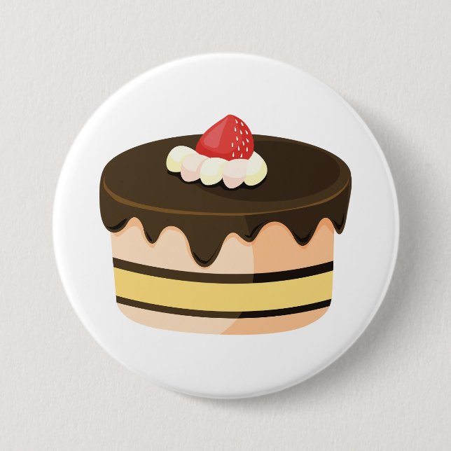 Chapa Redonda De 7 Cm Chocolate Drip Cake with Strawberry (Anverso)