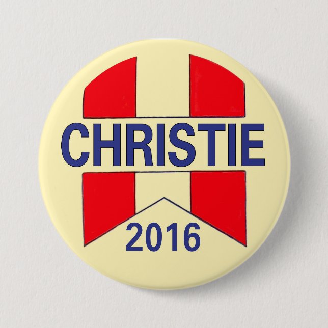 Chapa Redonda De 7 Cm Chris Christie 2016 (Anverso)