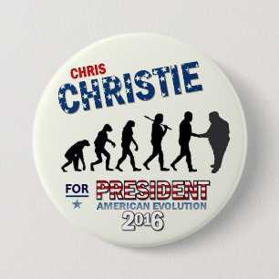 Chapa Redonda De 7 Cm Chris Christie para el presidente 2016