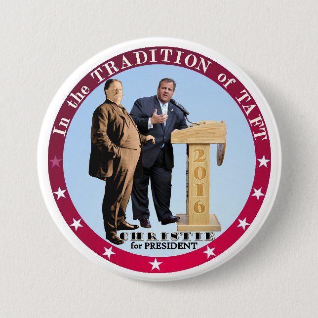 Chapa Redonda De 7 Cm Christie para el presidente 2016 (Anverso)