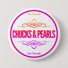 Chapa Redonda De 7 Cm Chucks & Pearls Vote Kamala