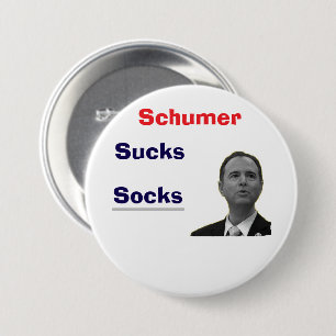 Chapa Redonda De 7 Cm Chucky Schumer Scuks Socks Button