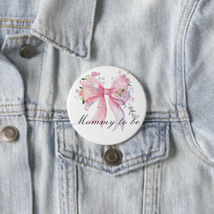 Chapa Redonda De 7 Cm Chupete Floral Acuarela Baby Shower - futura mamá