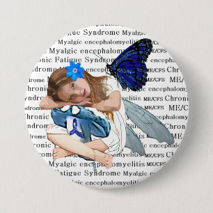Chapa Redonda De 7 Cm Cinta de concienciación de la niña hada ángel ME/E