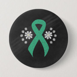 Chapa Redonda De 7 Cm Cinta verde para la toma de conciencia de la Casa
