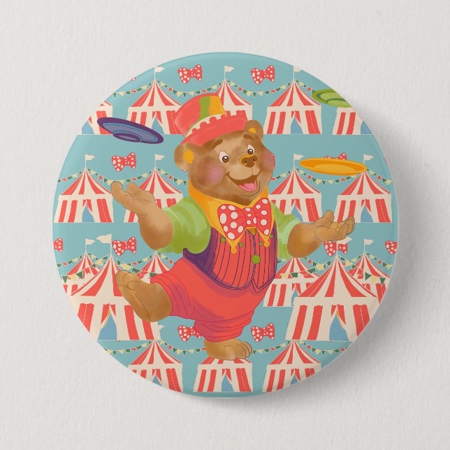 Chapa Redonda De 7 Cm Circus Bear Button (Anverso)