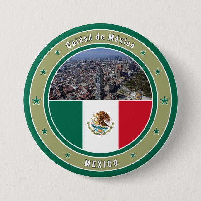 Chapa Redonda De 7 Cm Ciudad de México (Anverso)