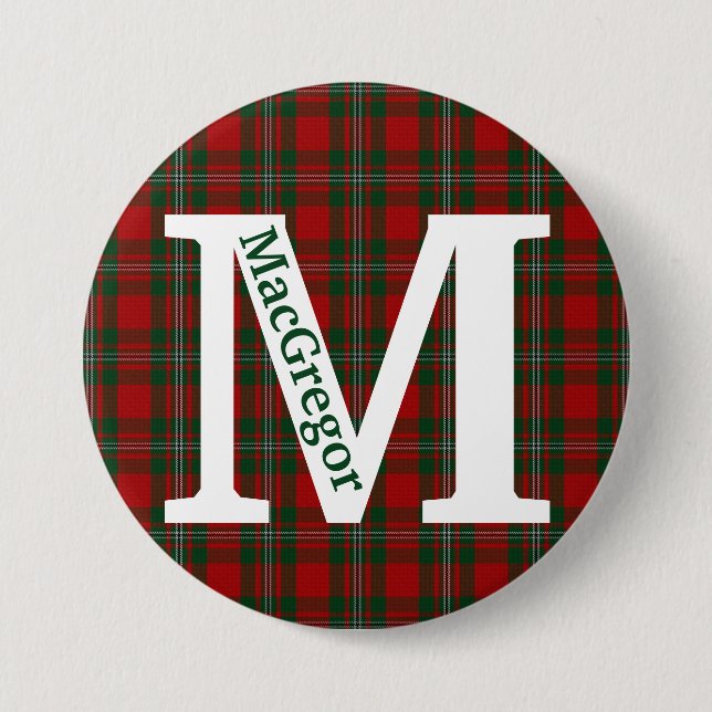 Chapa Redonda De 7 Cm Clan MacGregor Tartan Plaid Personalizado (Anverso)