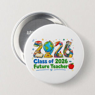 Chapa Redonda De 7 Cm Clase de 2026 Suministros Escolares para Futuros M