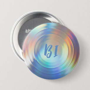 Chapa Redonda De 7 Cm Clásico Pastel Arcoiris Unicornio Holográfico Bise