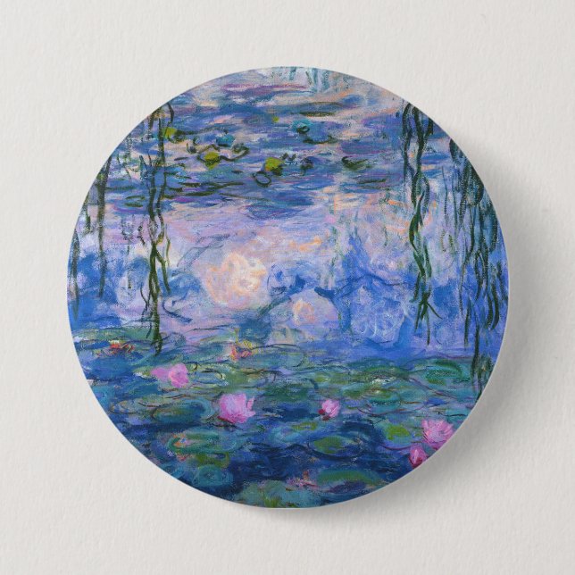 Chapa Redonda De 7 Cm Claude Monet - Water Lilies, 1916 (Anverso)
