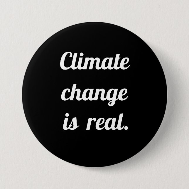 Chapa Redonda De 7 Cm Climate Change: Black Button (Anverso)