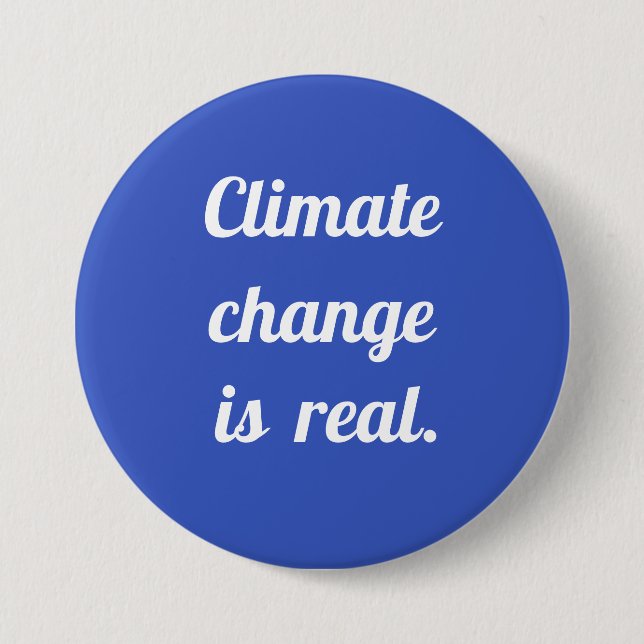 Chapa Redonda De 7 Cm Climate Change: Blue Button (Anverso)