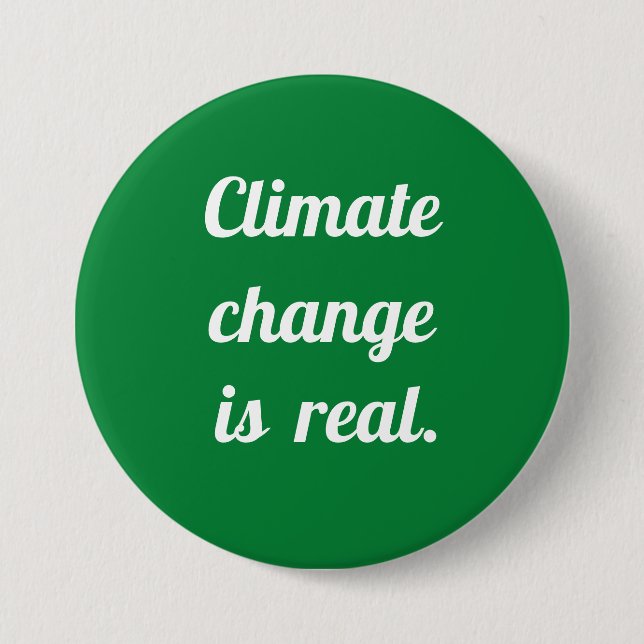 Chapa Redonda De 7 Cm Climate Change: Green Button (Anverso)